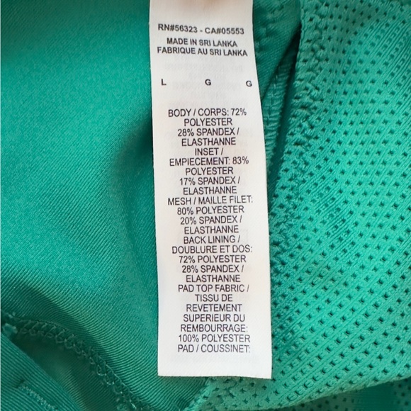 NIKE ~ Green Sports Bra with Multicolor Stripe and Crisscross Back size L - Picture 2 of 6